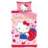 Hello Kitty Strawberry husa de pat 140×200cm, 70×90 cm