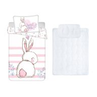   Iepure set lenjerie de pat pentru copii și pernă/plapumă 100x135 cm 40x60 cm (Sweet Little)