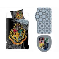   Harry Potter Crest set huse de pat, cearșaf elastic și pernă cu formă