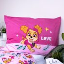 Patrula Cățelușilor Pink Love set lenjerie de pat 140×200cm, 70×90 cm microfibre